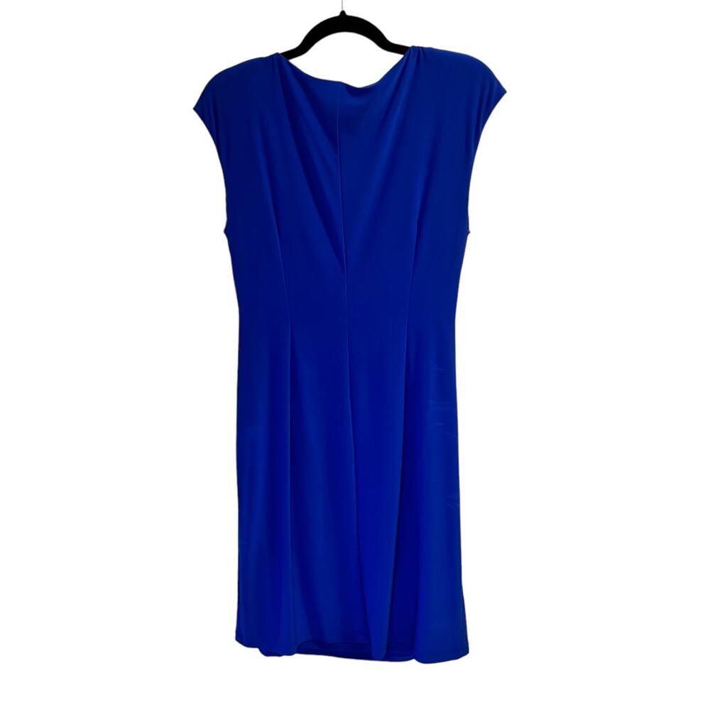 Black Label by Evan Picone Sheath Dress Side Gather Royal Blue Sleeveless sz M - Picture 8 of 11